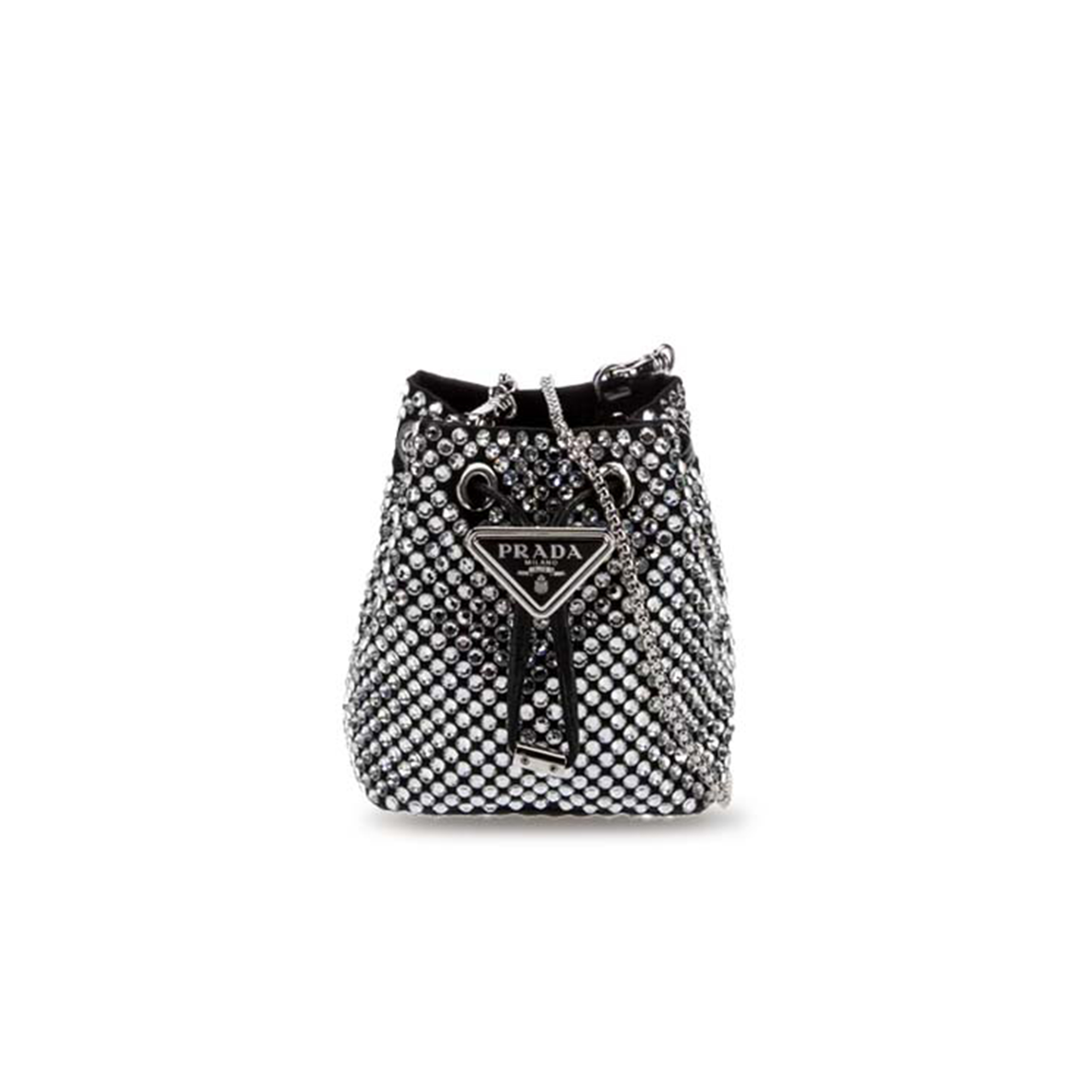 Pra*a embellished satin mini-pouch 1nr016 (12*9*6cm)